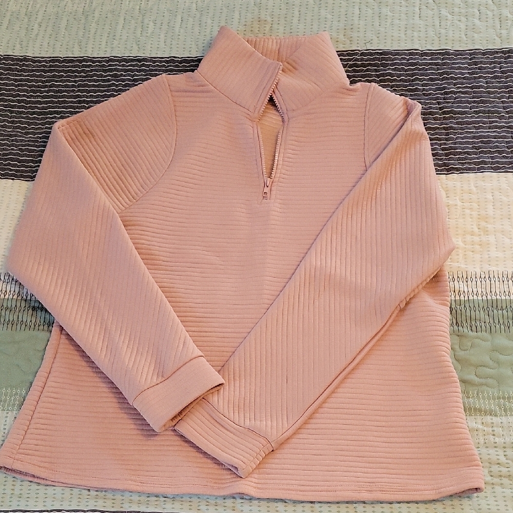 Pink Quarter-Zip Pullover